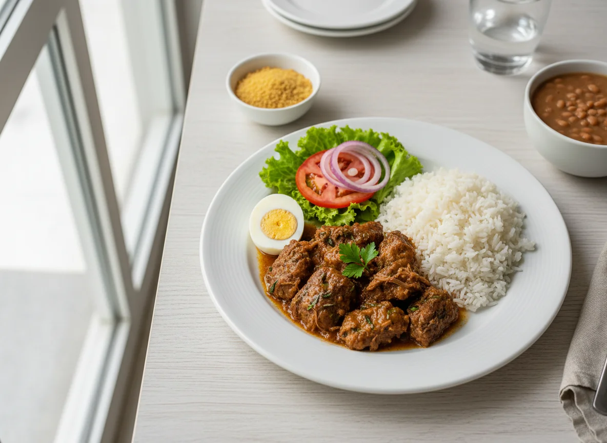 Carne cozida de panela photo