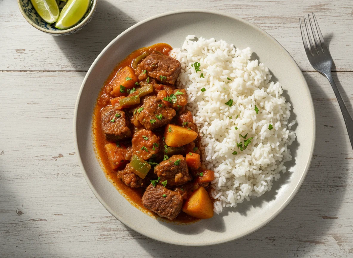 Carne de panela com arroz photo