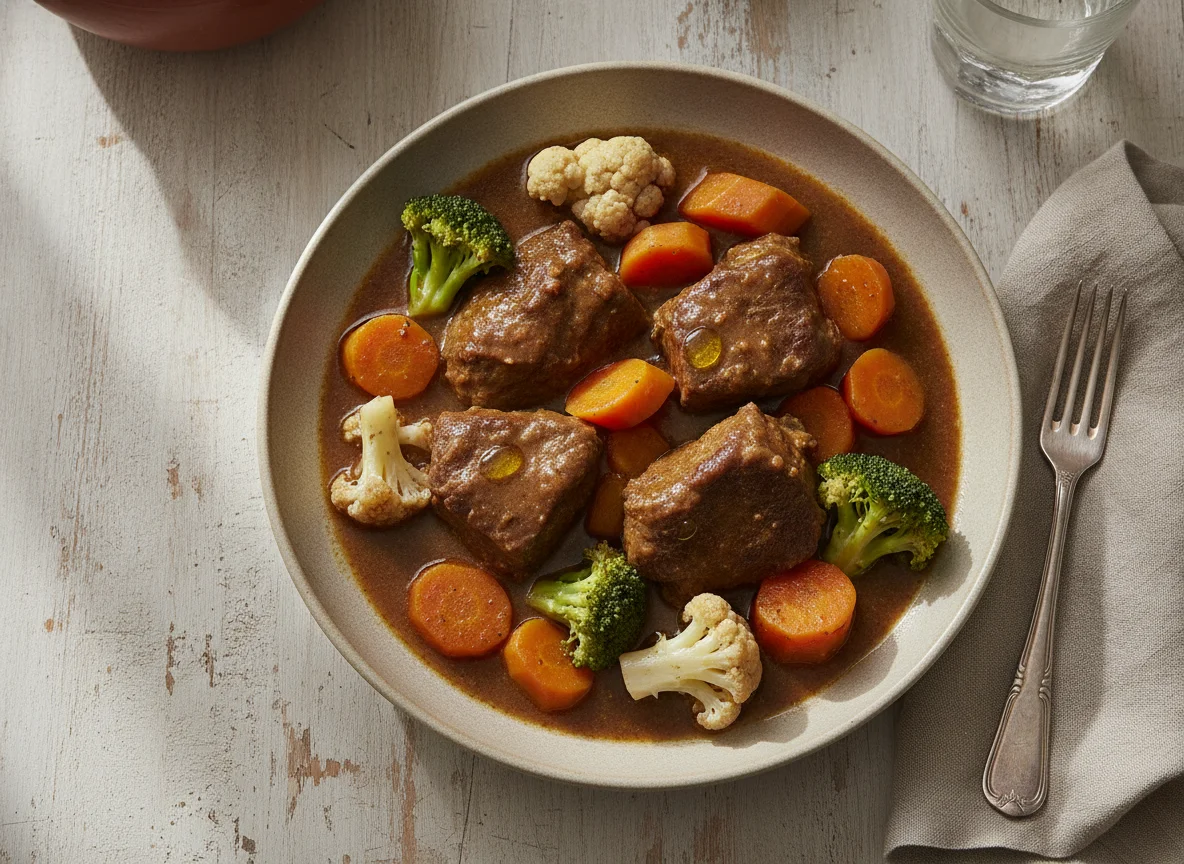 Carne de panela com legumes photo