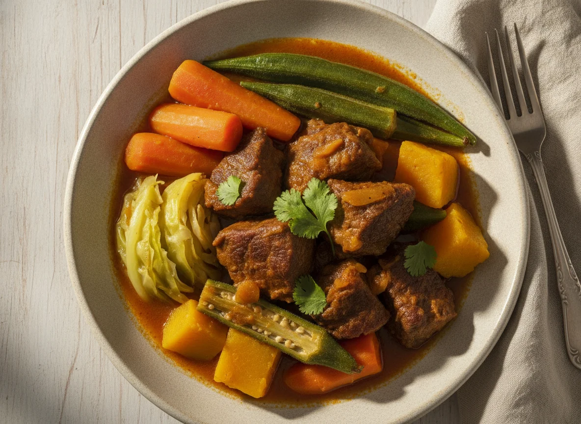 Carne de Panela com Legumes e Quiabo photo