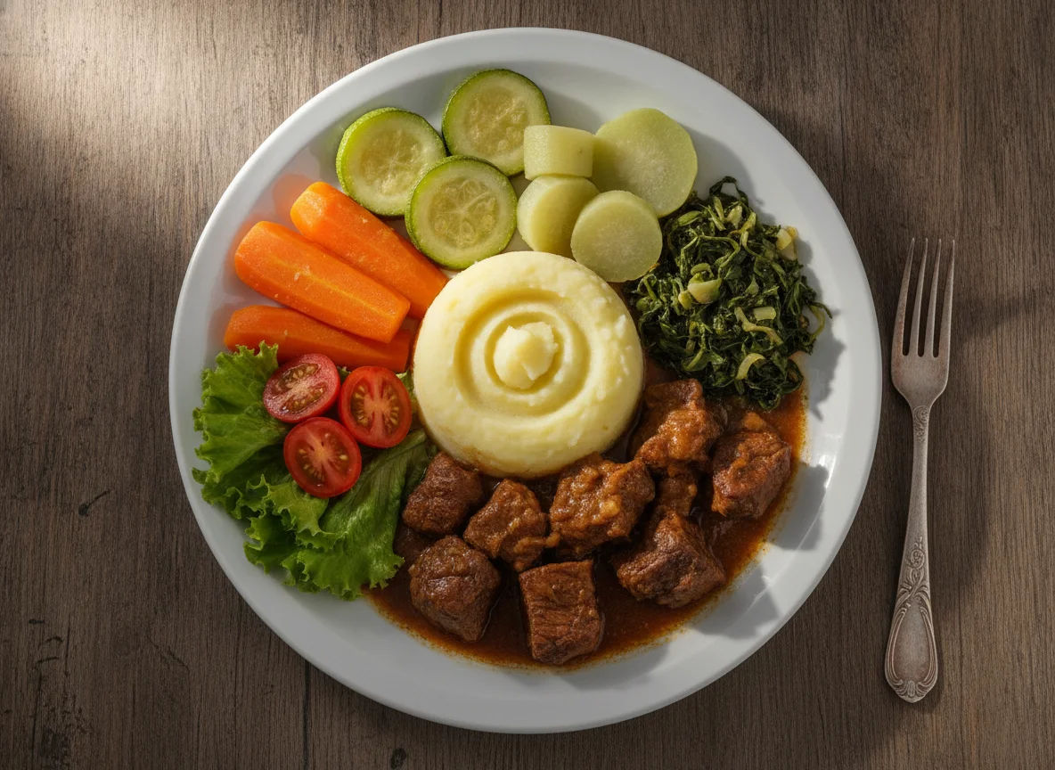 Carne de Panela com Purê e Legumes photo