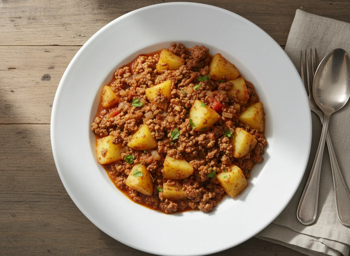 Carne moída com batatas photo