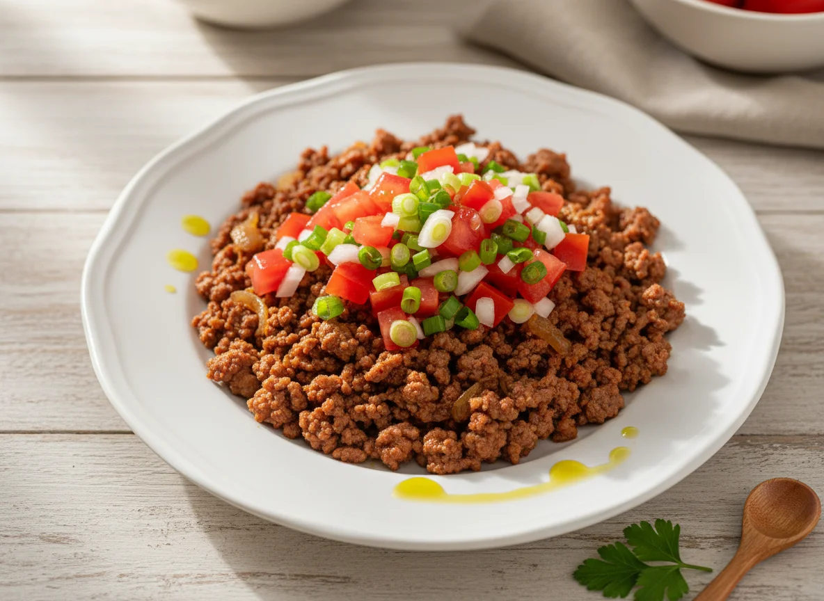 Carne moída com vinagrete photo
