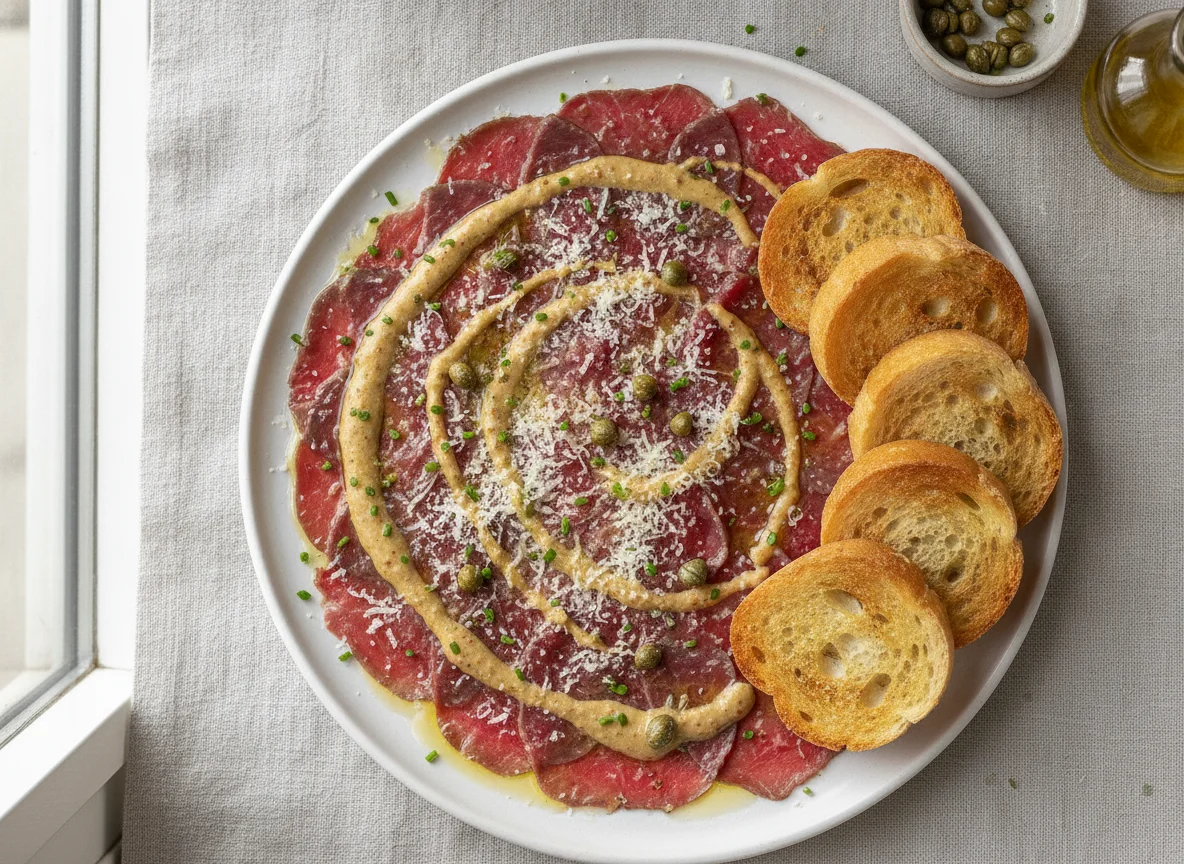 Carpaccio de Carne com Torradas photo