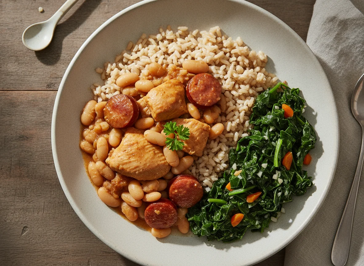 Cassoulet de Frango com Arroz Integral e Couve photo