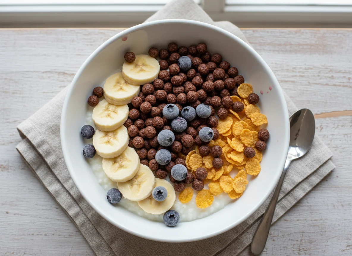 Cereal com Frutas e Iogurte photo