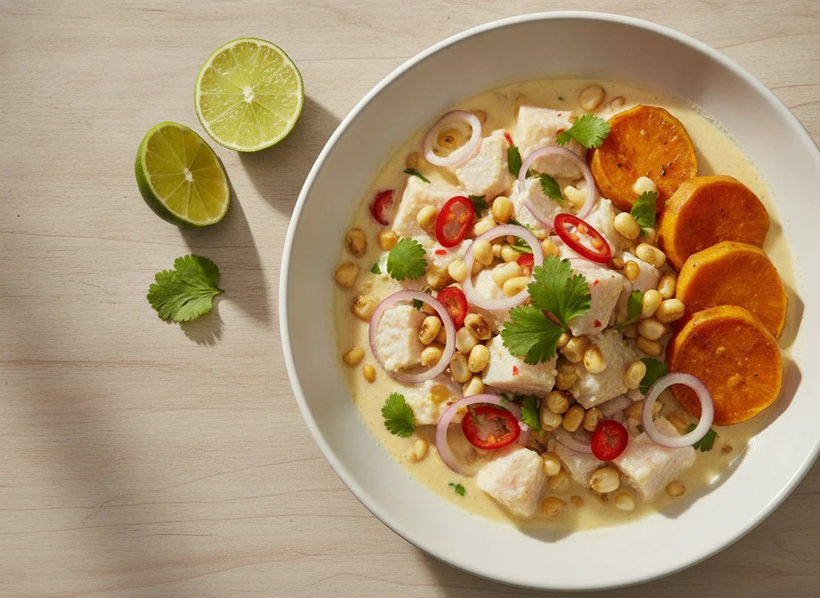 Ceviche com Milho e Batata Doce photo