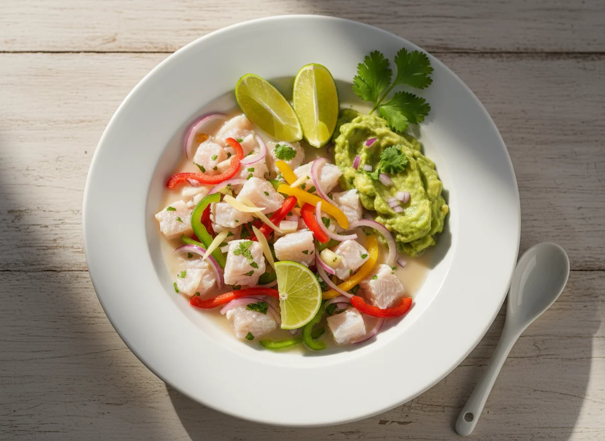 Ceviche de tilápia com guacamole photo