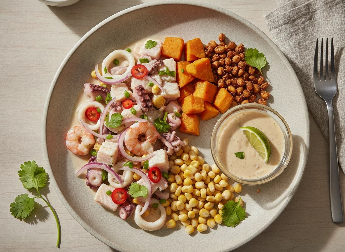 Ceviche Misto com Batata Doce e Milho photo