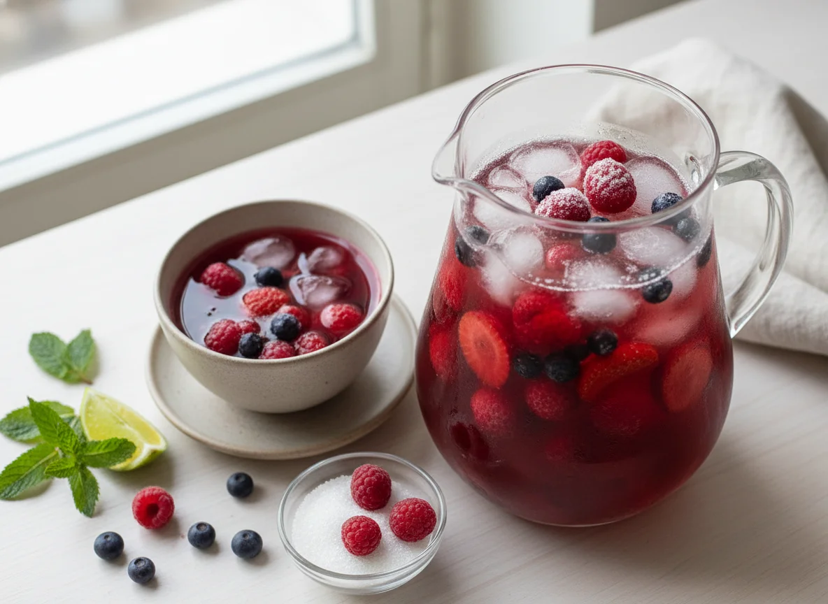 Chá gelado de frutas vermelhas photo