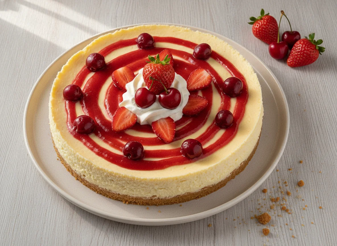 Cheesecake de Morango com Cereja photo