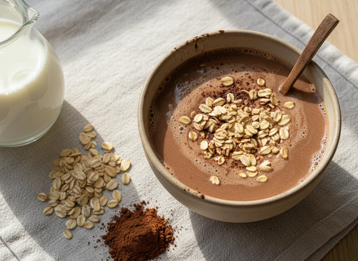 Chocolate quente com aveia photo