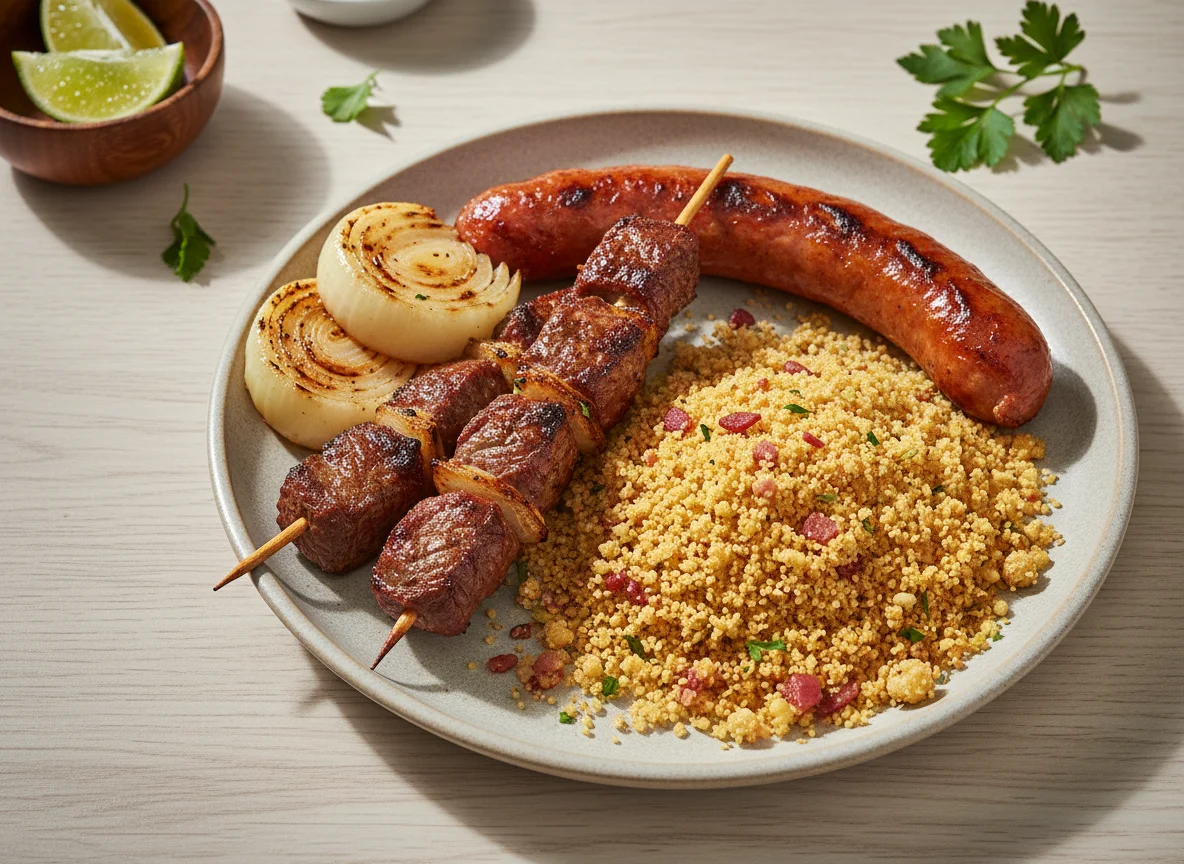Churrasco com farofa photo