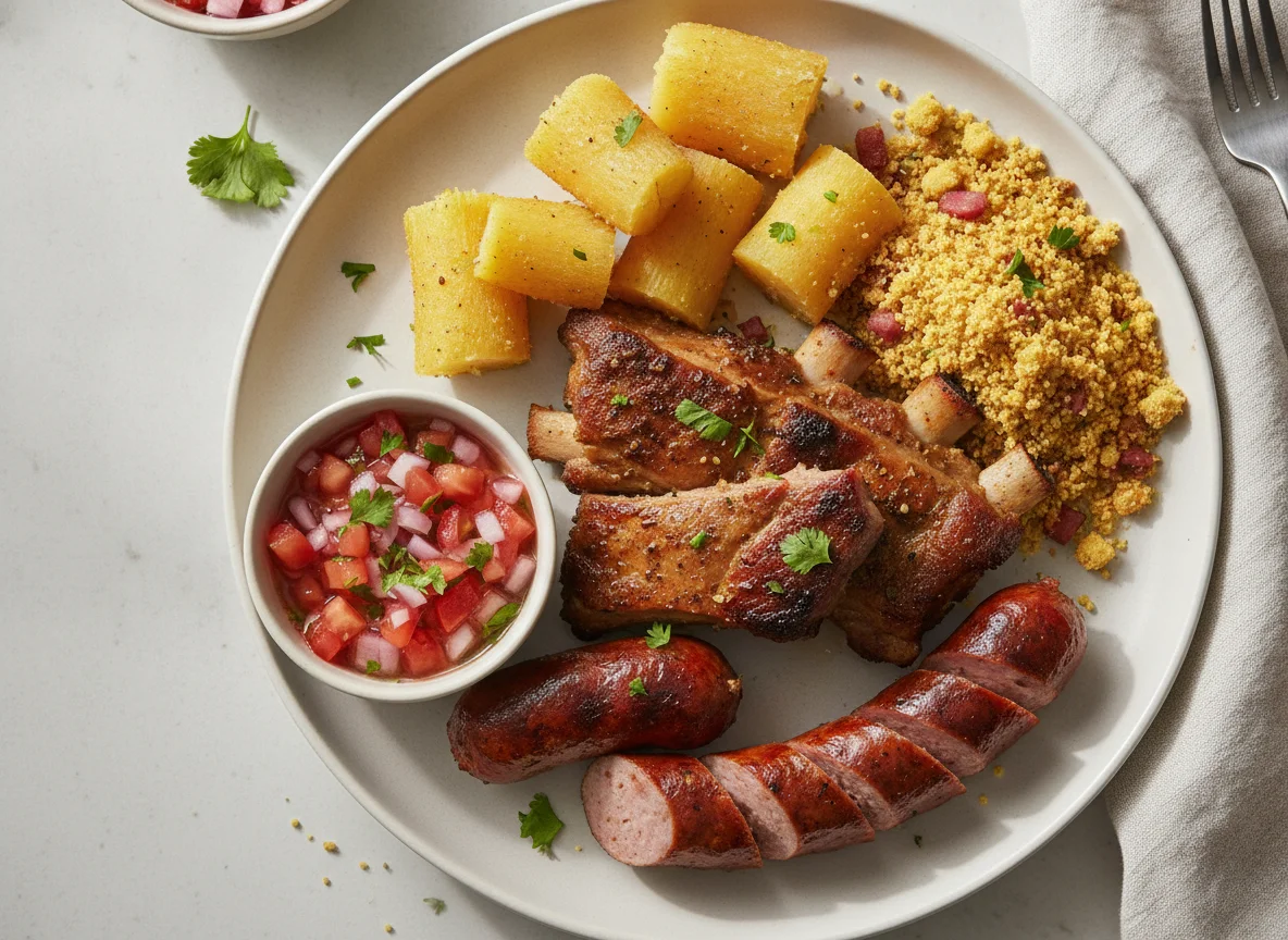 Churrasco com Mandioca e Farofa photo