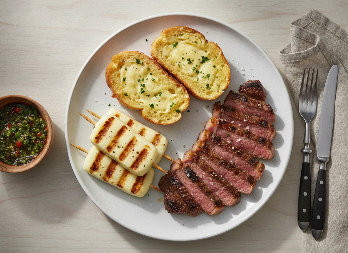 Churrasco com Pão de Alho e Queijo Coalho photo
