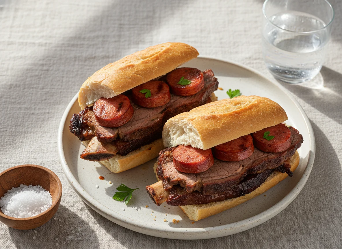 Churrasco com pão francês photo