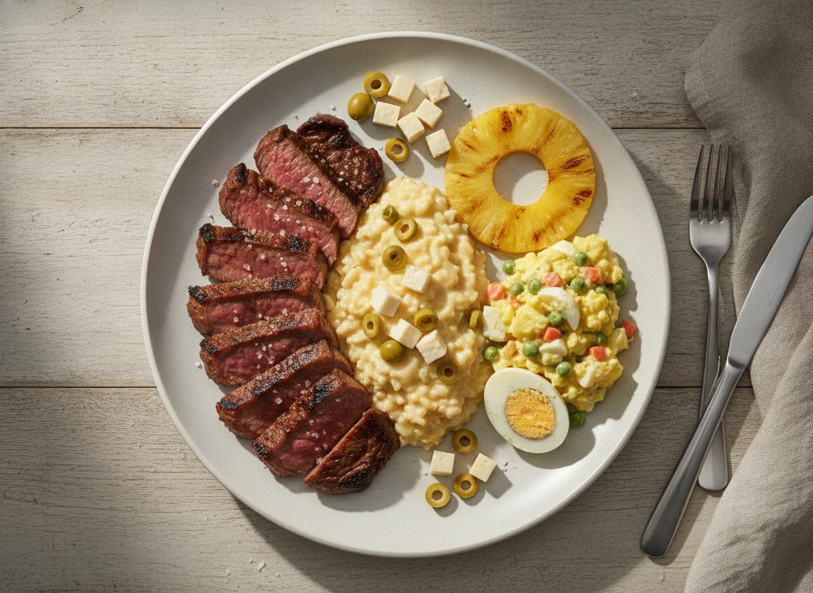 Churrasco com Risoto e Salada de Maionese photo