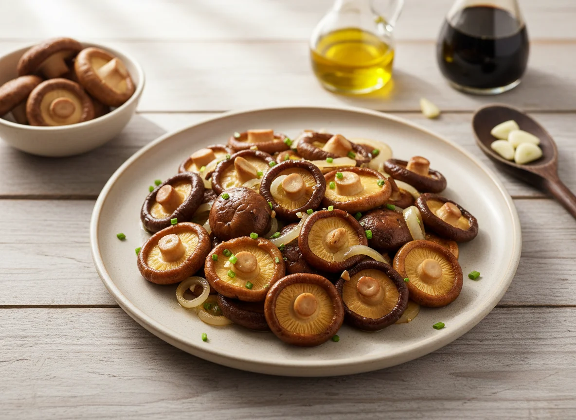 Cogumelos Shiitake Salteados photo