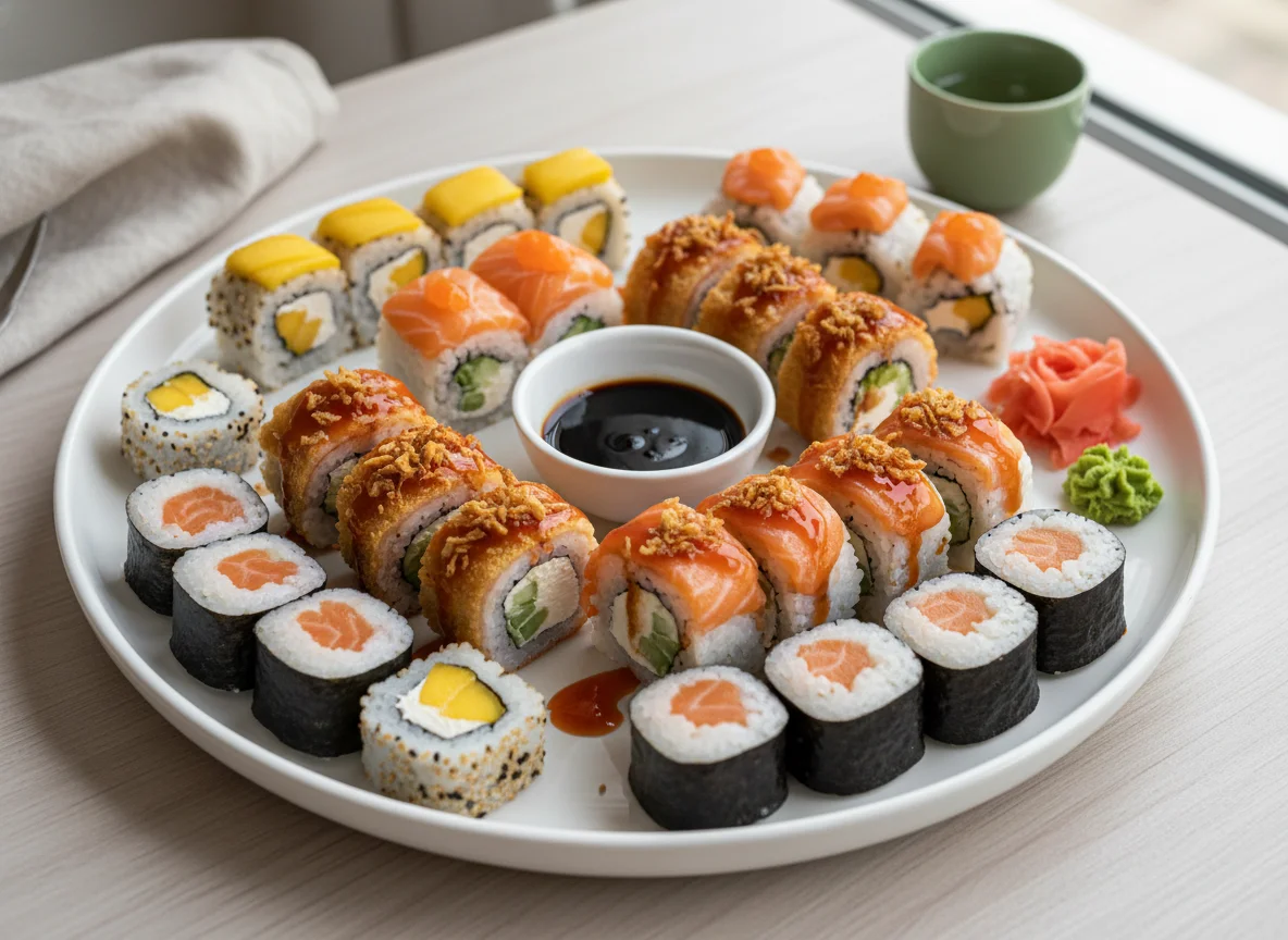 Combinado de Sushi e Hot Rolls photo