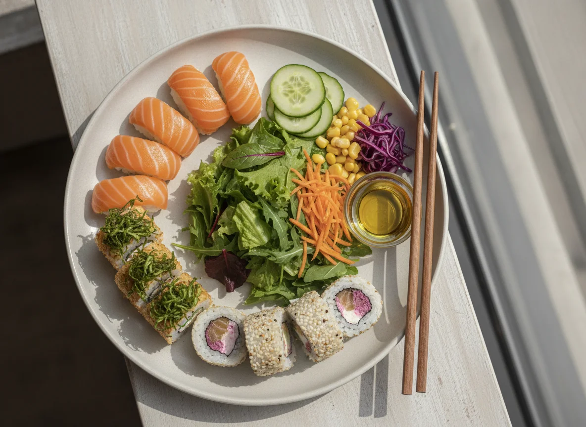 Combinado de Sushi e Salada Mista photo
