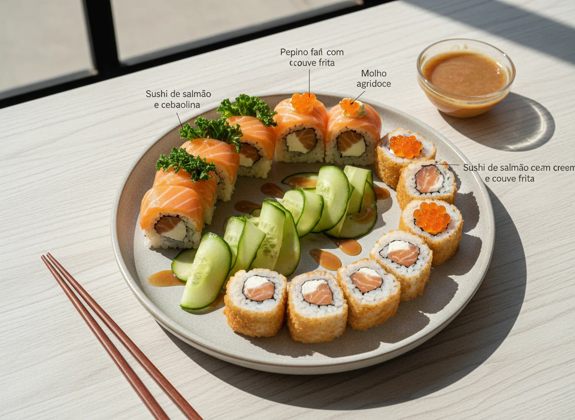 Combinado de Sushi e Sashimi com Pepino photo