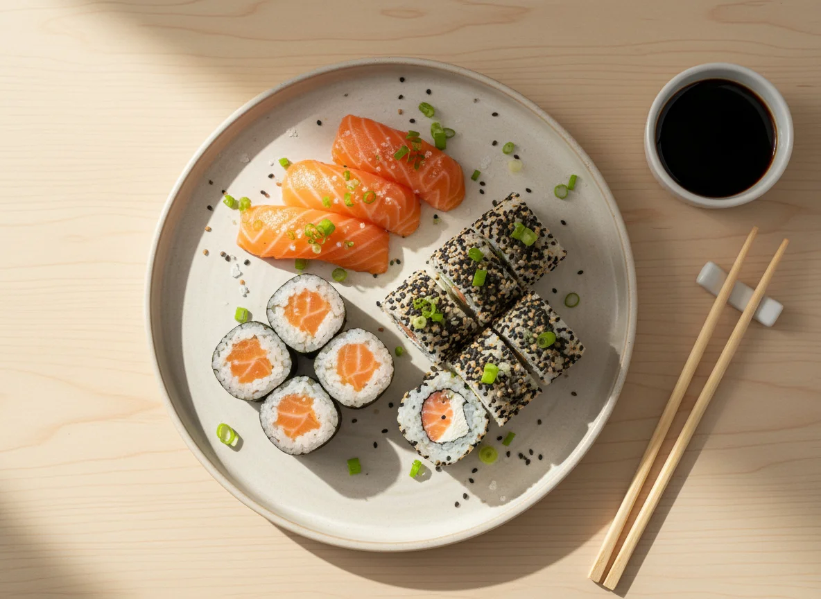 Combinado de Sushi e Sashimi de Salmão photo