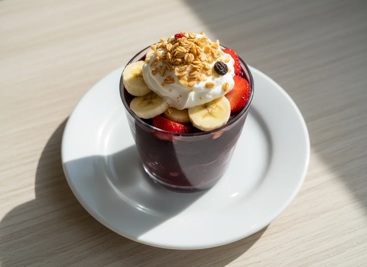 Copo de Açaí com Frutas e Creme photo