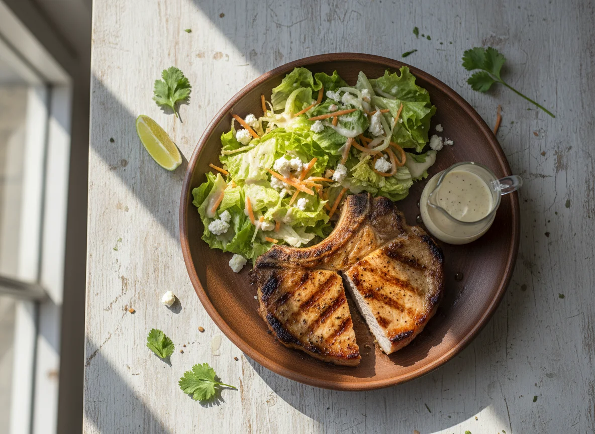 Costeleta de Porco com Salada photo