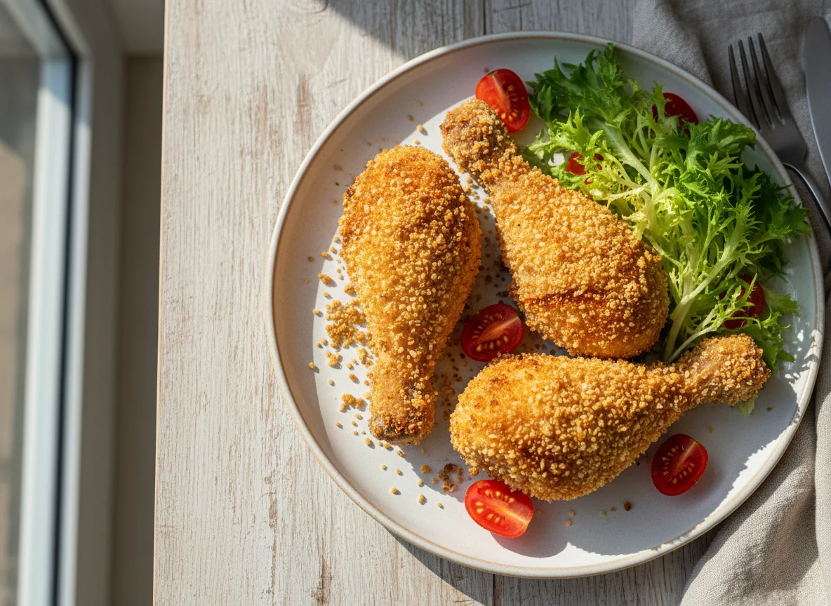 Coxa de frango com farinha de rosca sem glúten an air fryer photo