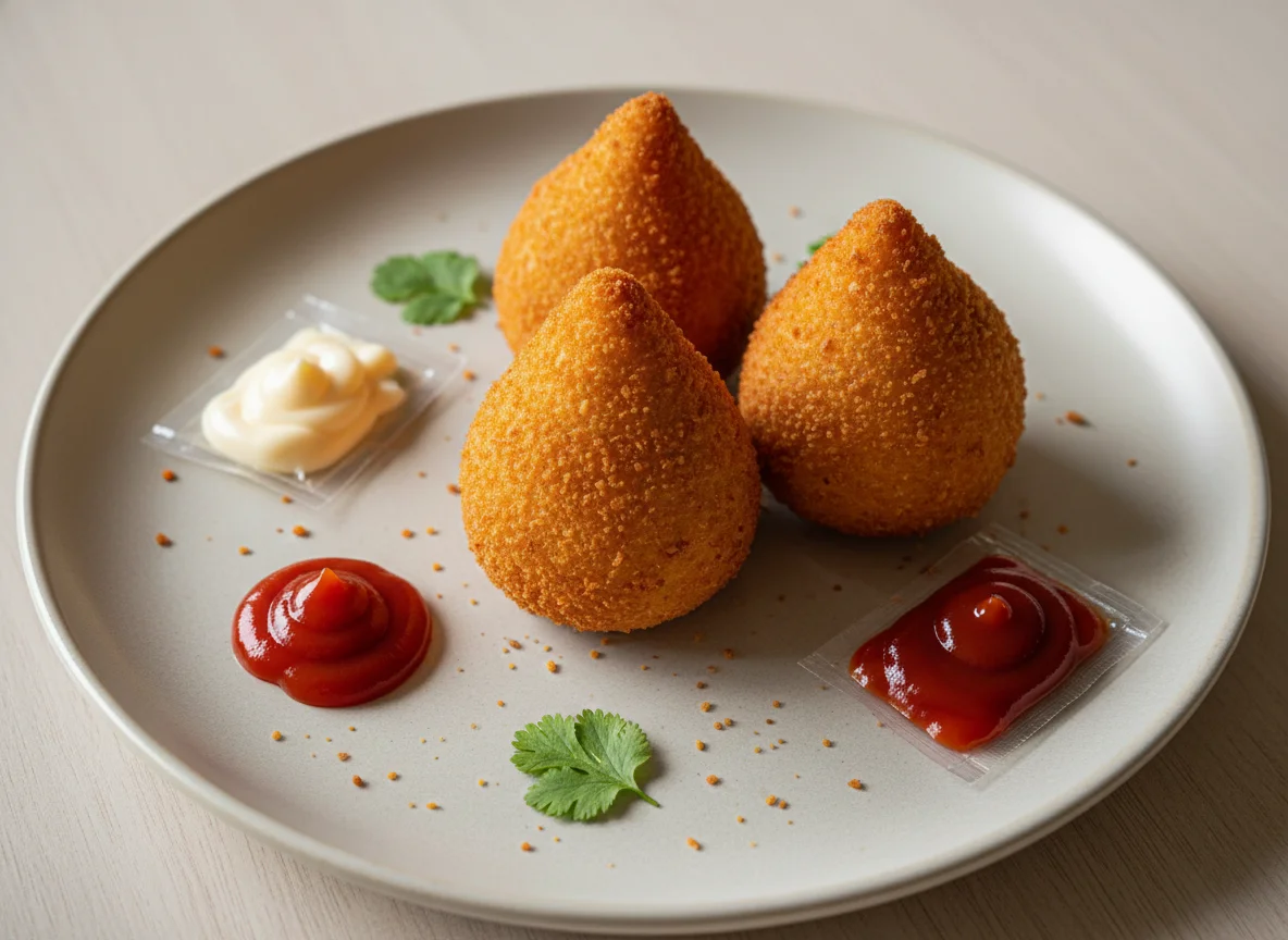 Coxinha com molhos photo