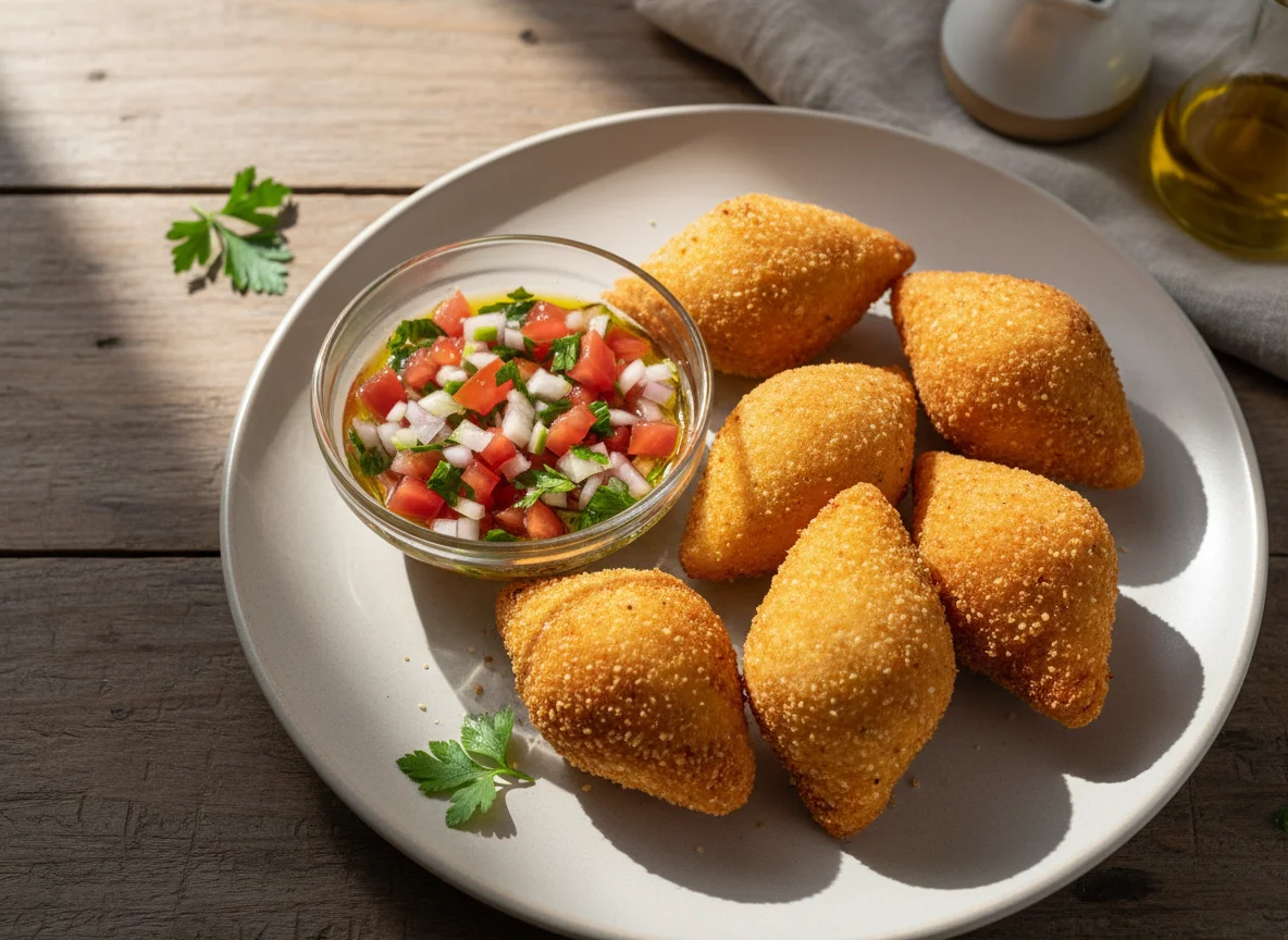 Coxinha com vinagrete photo
