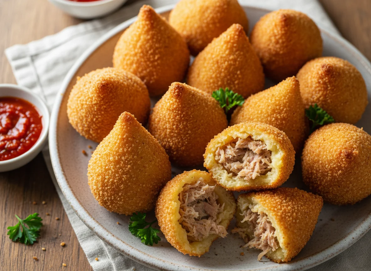 Coxinha de carne desfiada photo