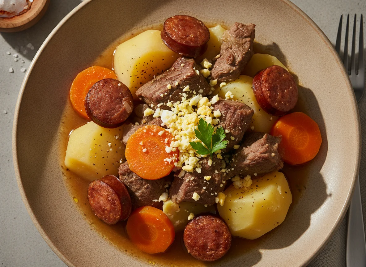 Cozido de Carne com Legumes e Ovo photo