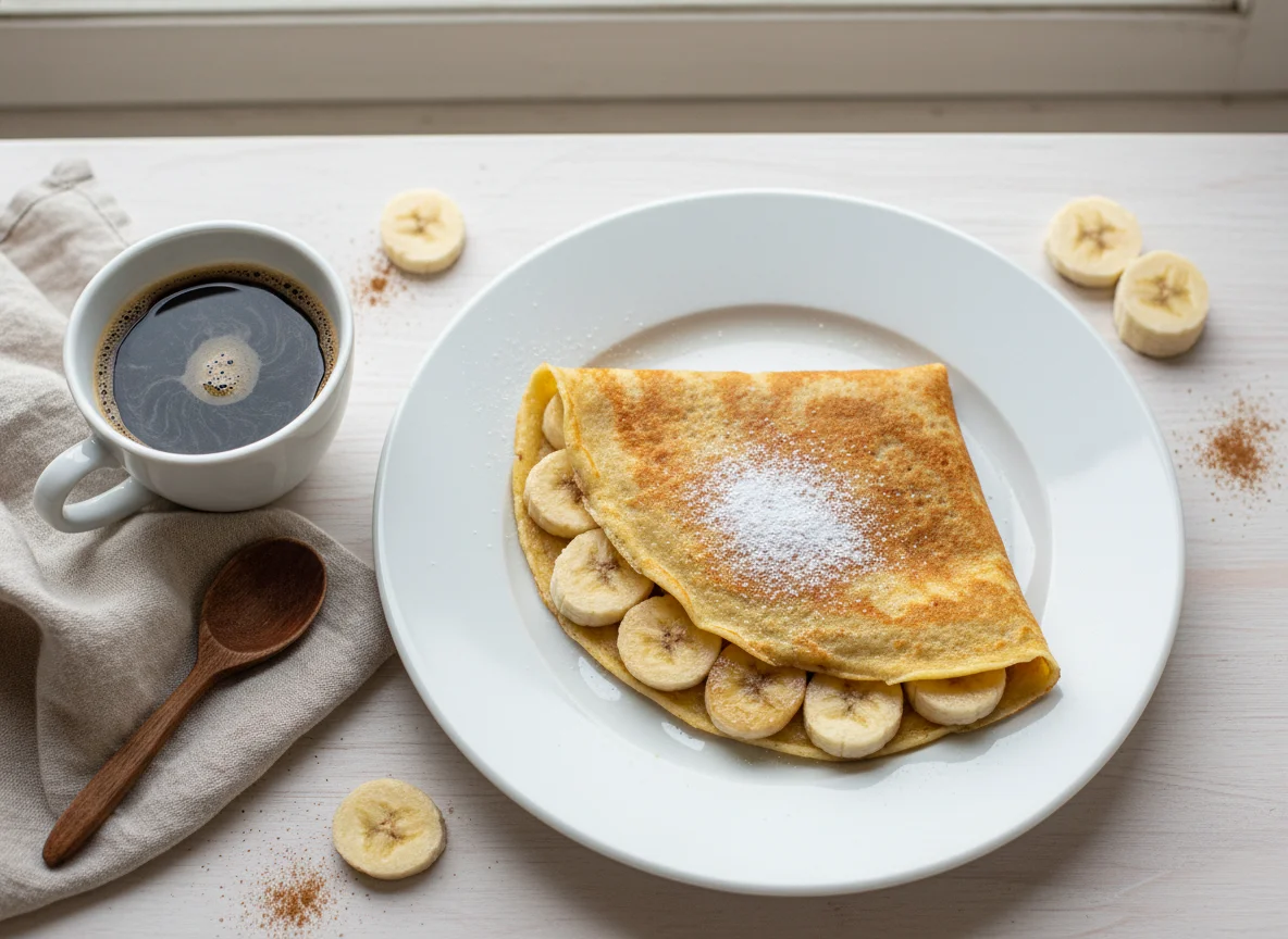 Crepe com café photo