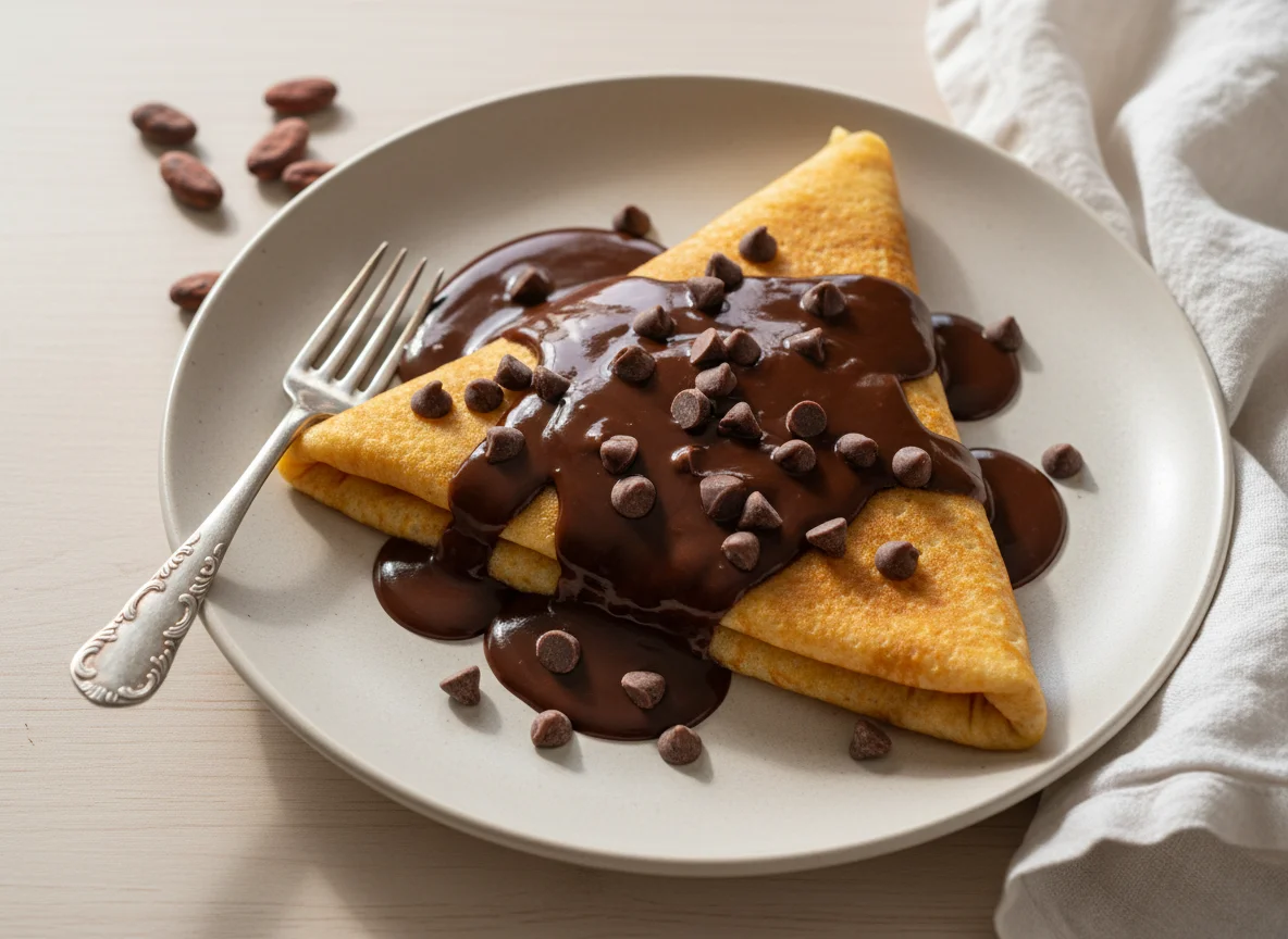 Crepe com molho de chocolate photo