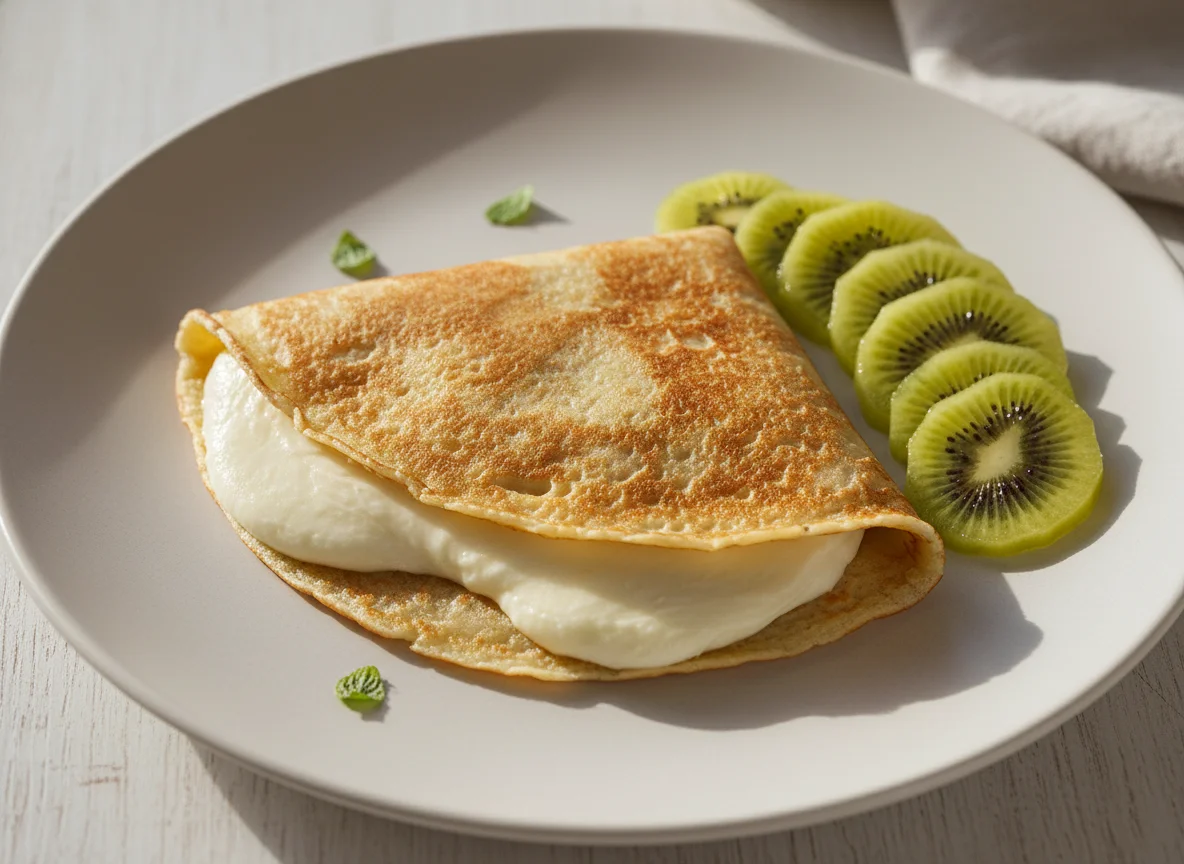 Crepe com queijo e kiwi photo