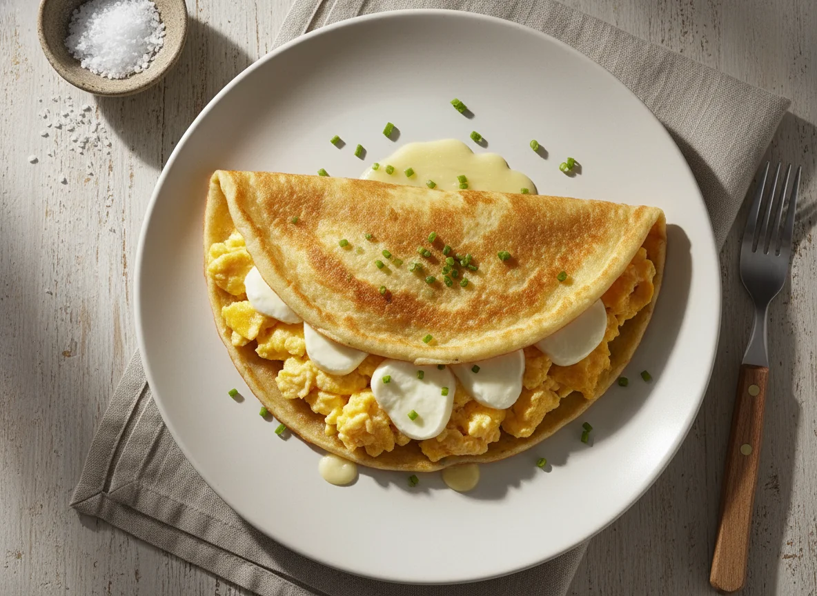 Crepe de ovo e queijo photo
