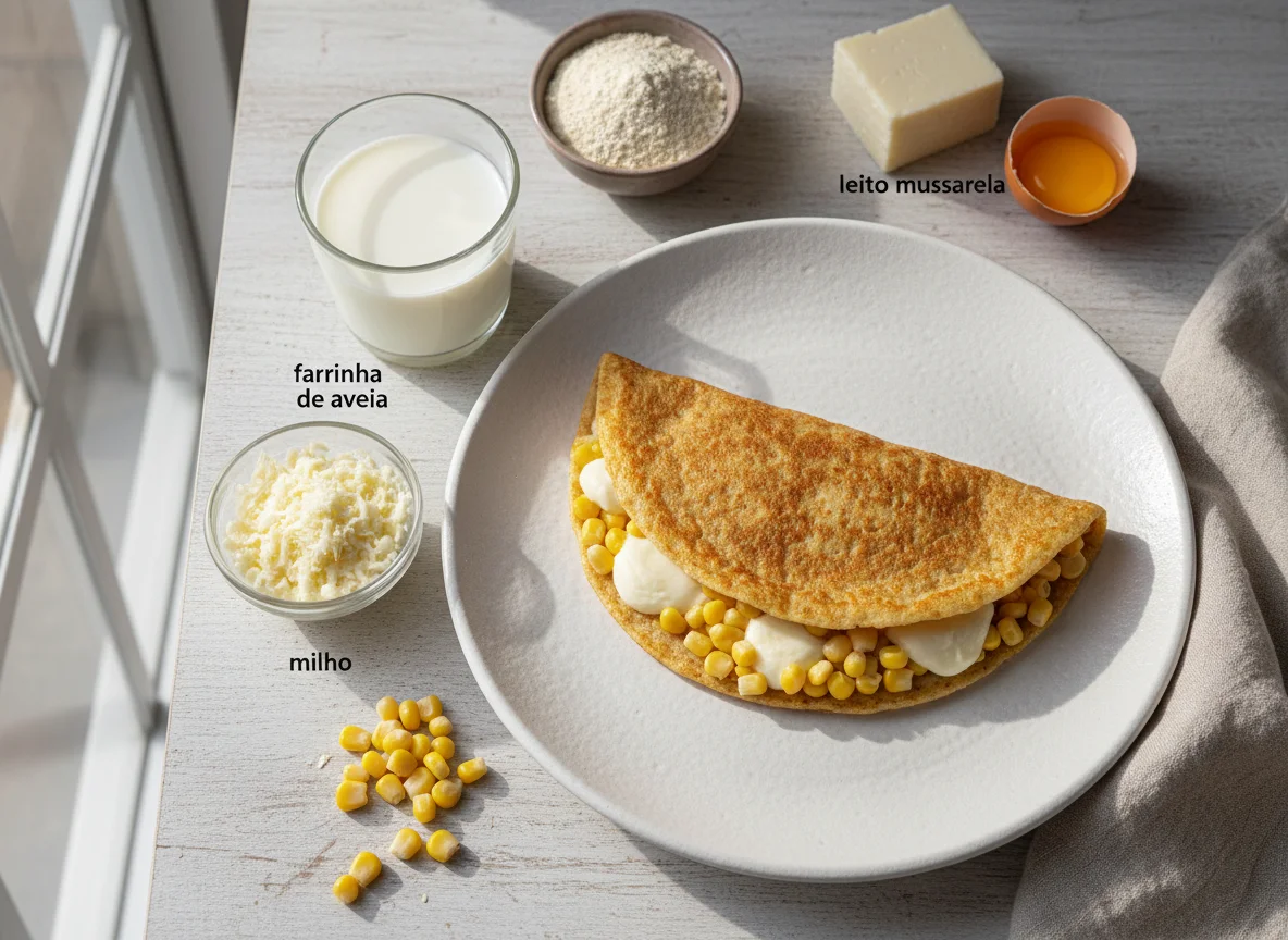 Crepioca de Aveia com Queijo e Milho photo