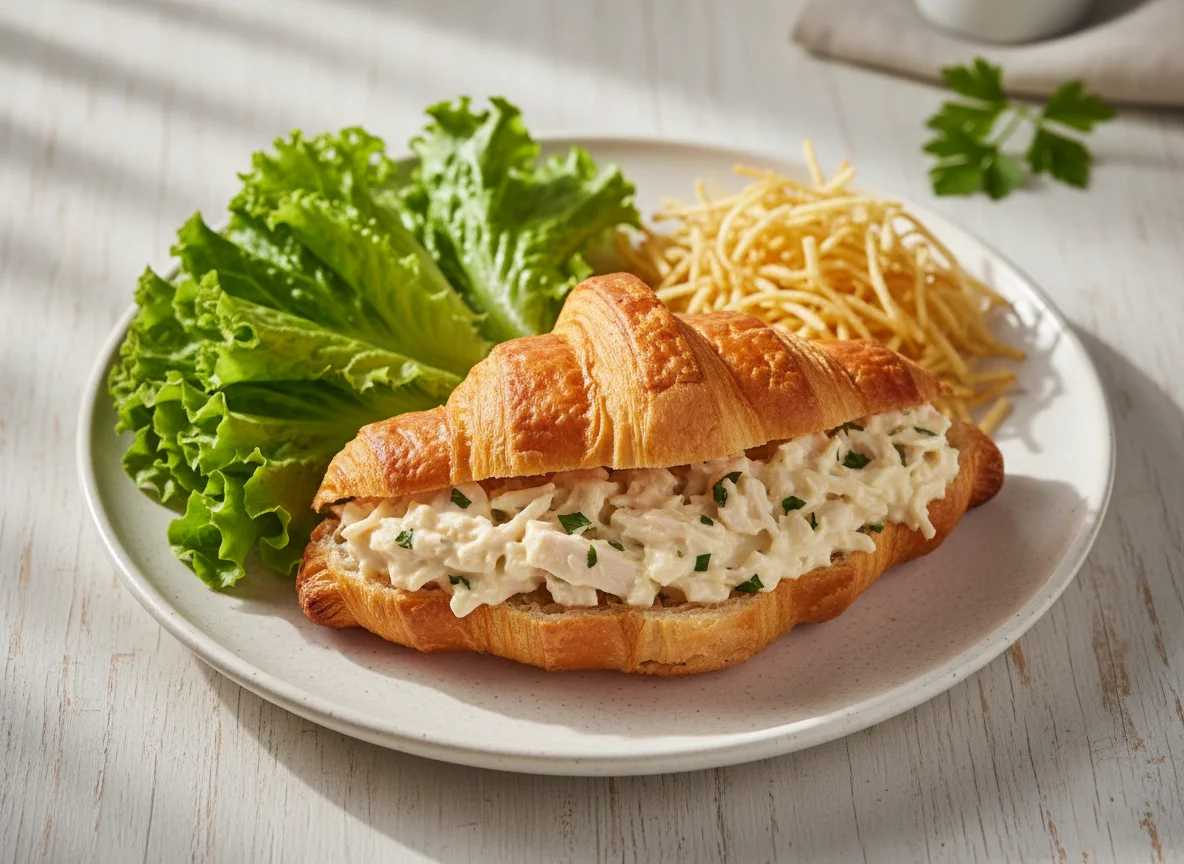 Croissant de frango com salada photo