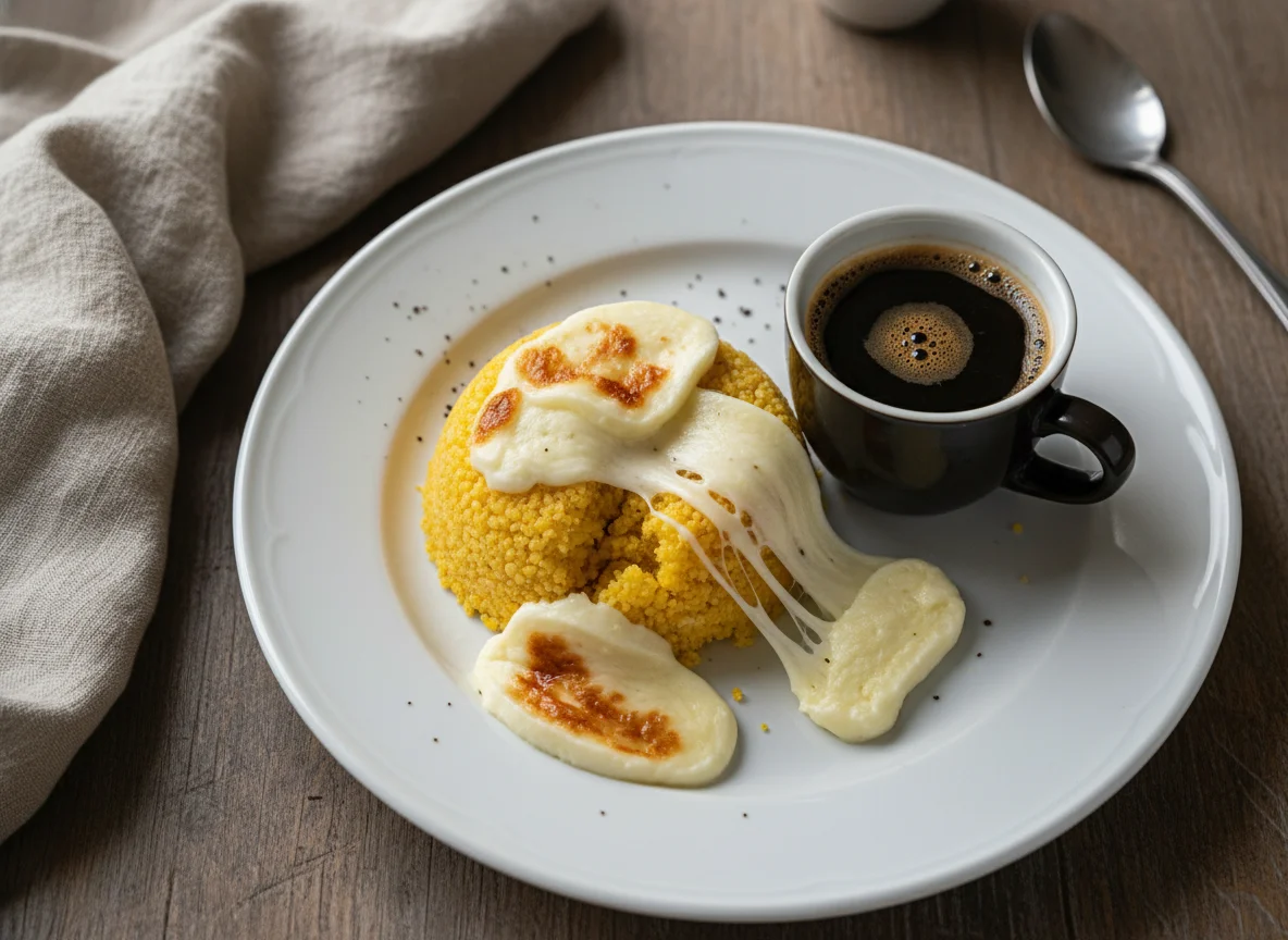 Cuscuz com café e mussarela photo