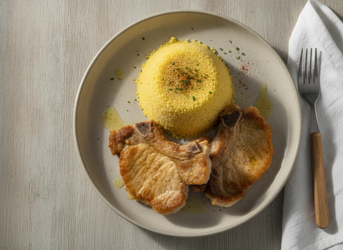 Cuscuz com Carne de Porco Frita photo