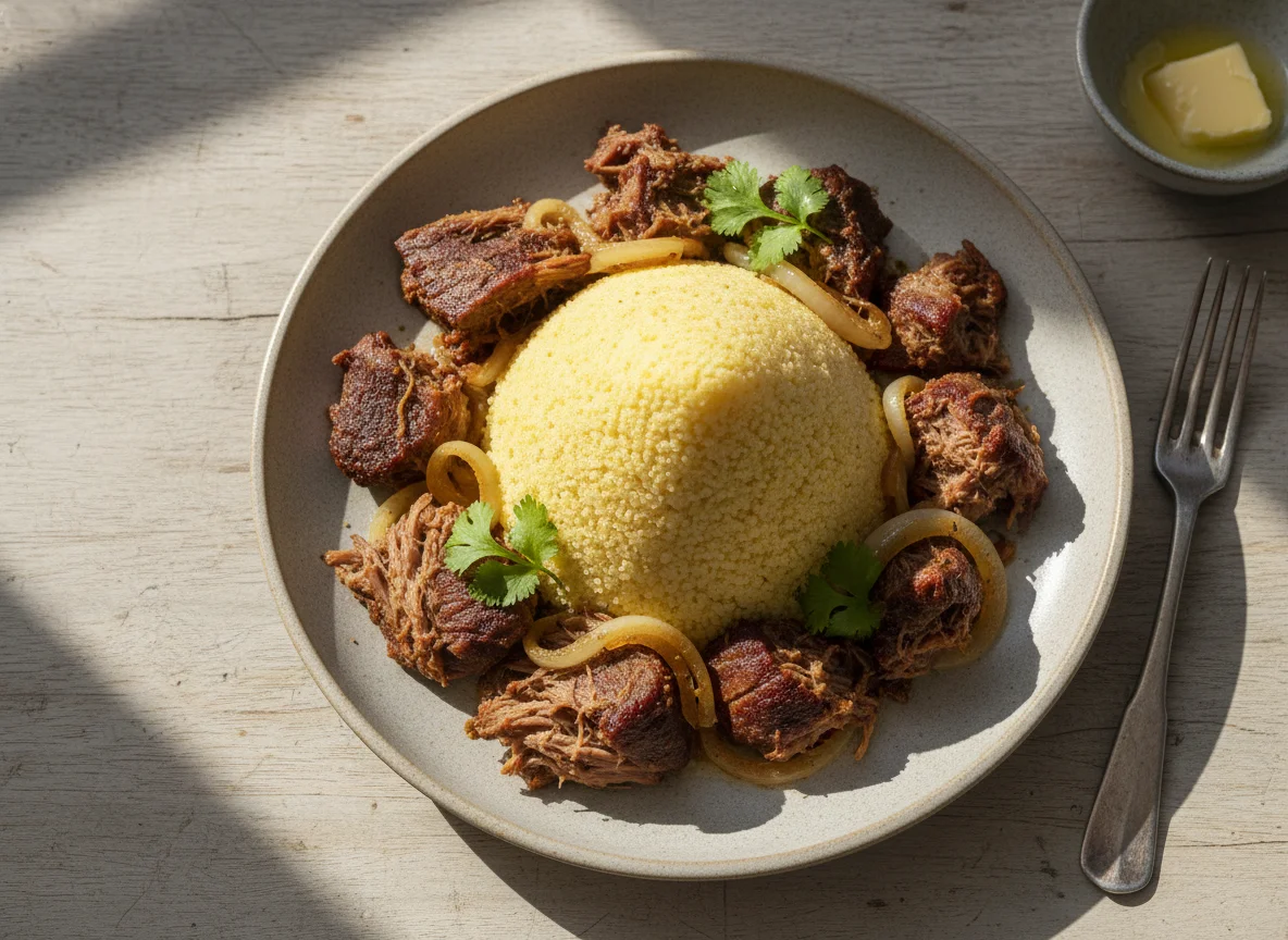 Cuscuz com carne de sol photo