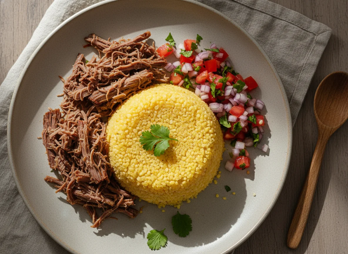 Cuscuz com Carne Seca e Vinagrete photo