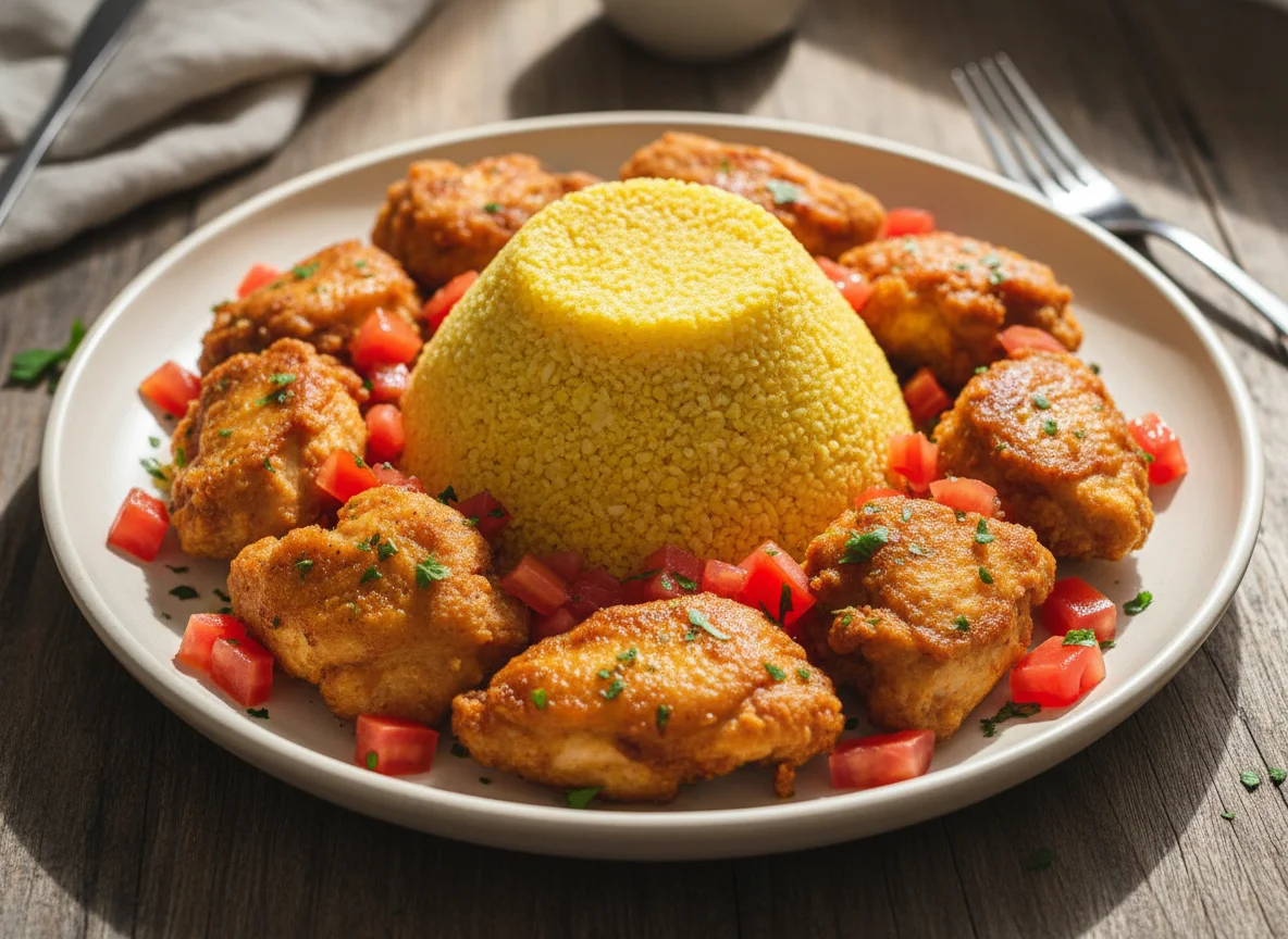 Cuscuz com frango e tomate photo