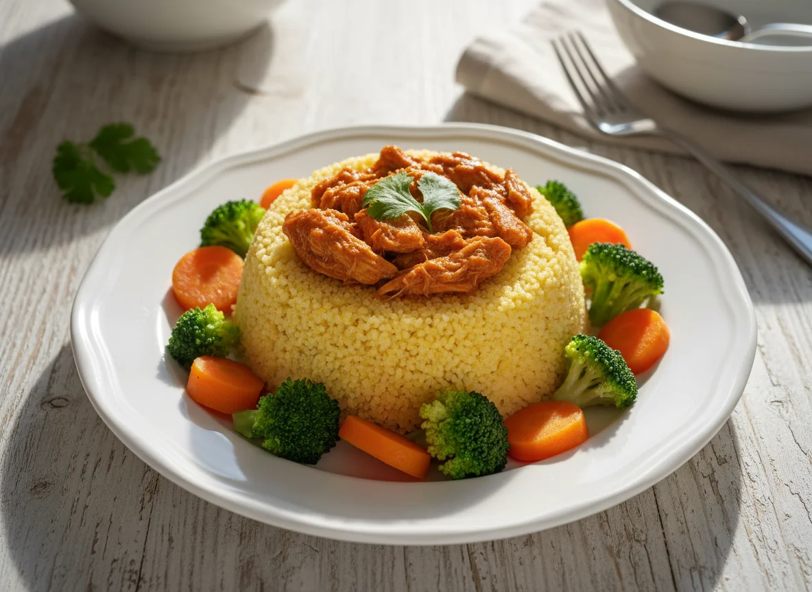 Cuscuz com frango e vegetais photo