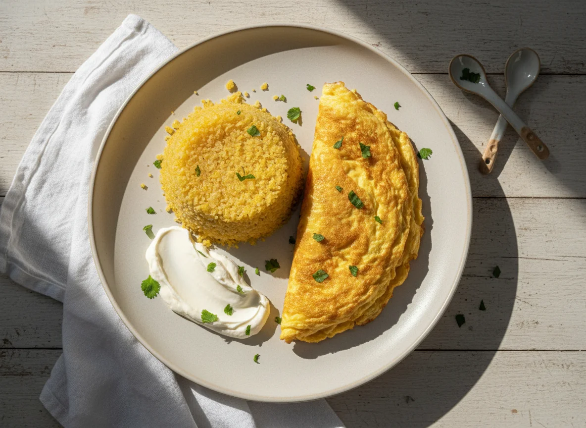 Cuscuz com Omelete e Requeijão photo