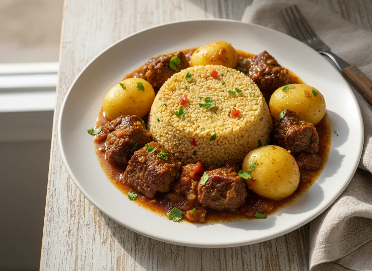 Cuscuz Marroquino com Carne e Batata photo