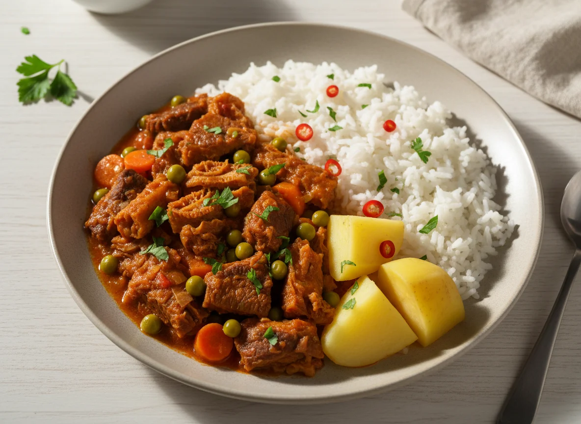 Dobradinha com arroz e batata photo