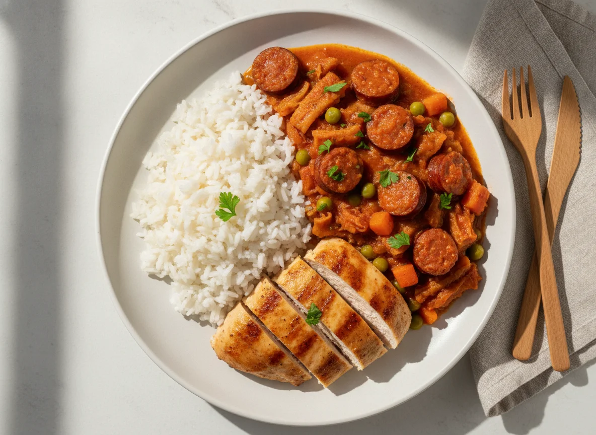 Dobradinha com Arroz e Frango Grelhado photo