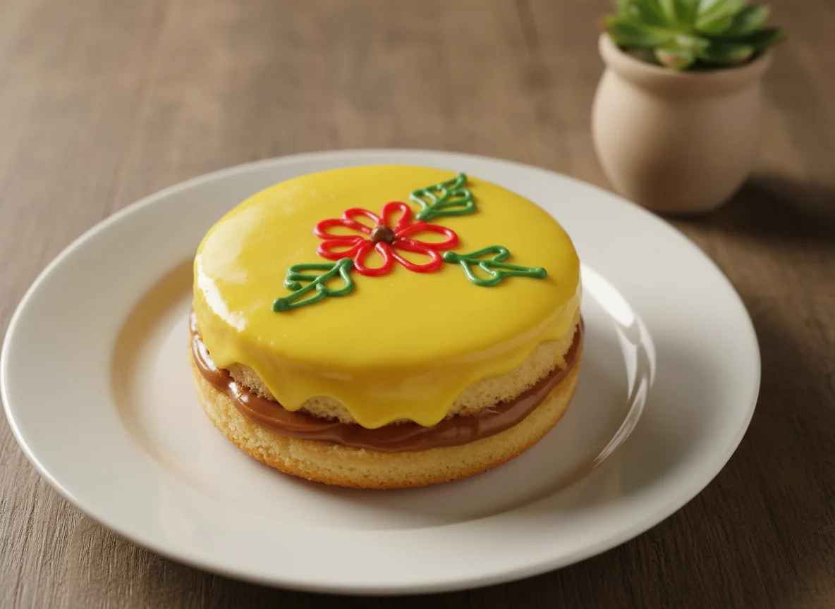 Doce decorado com glacê photo